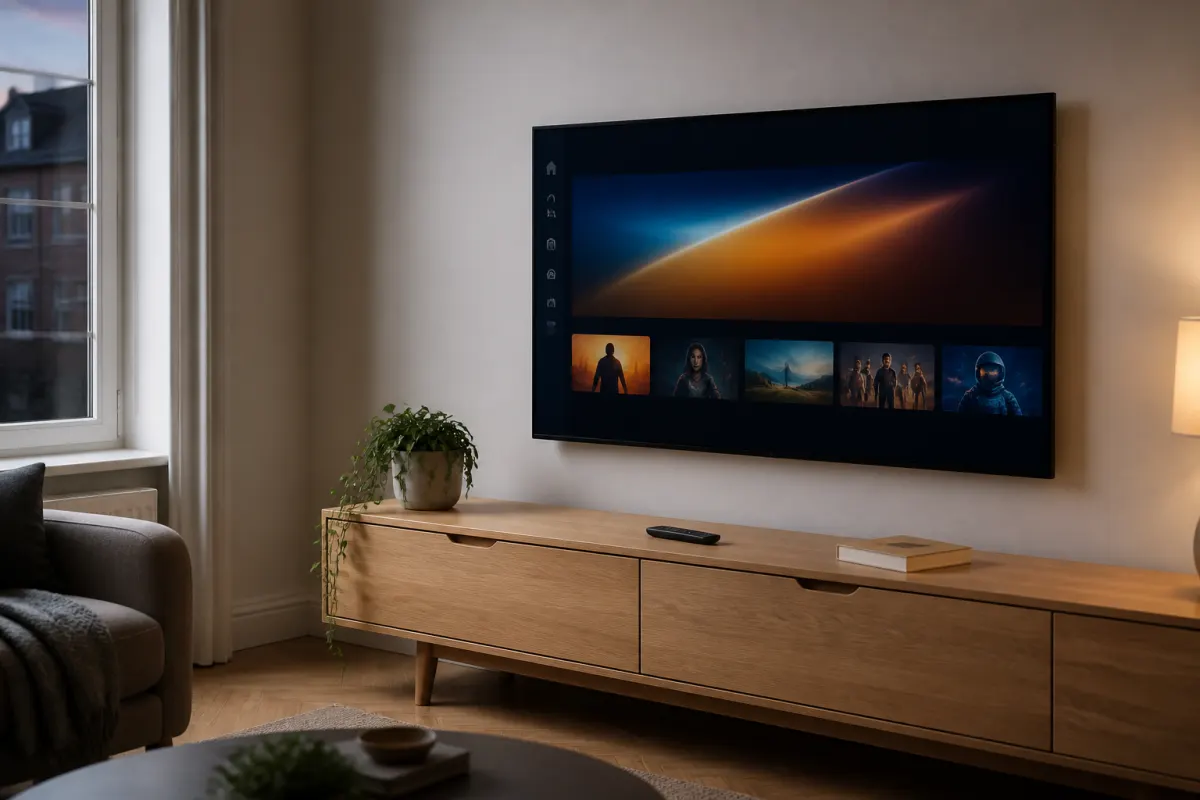 Living room TV ready for Keen IPTV setup